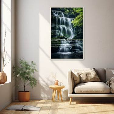 Waterfall with Rocks Painting
